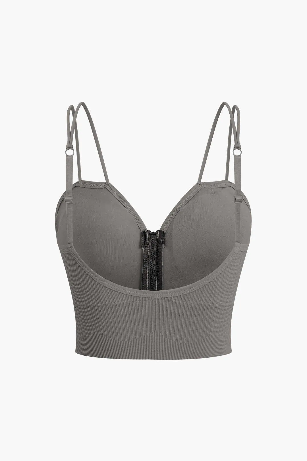 Solid Vintage Zipper Cami Top
