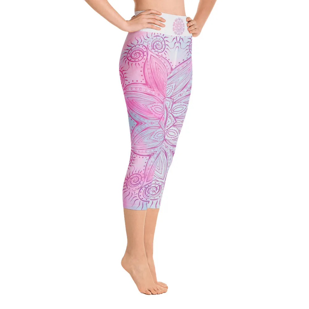 Soul Star Chakra Mandala Capri Leggings by Goddess Swag