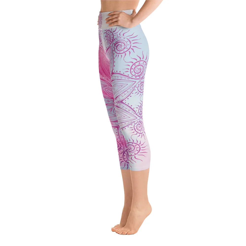 Soul Star Chakra Mandala Capri Leggings by Goddess Swag