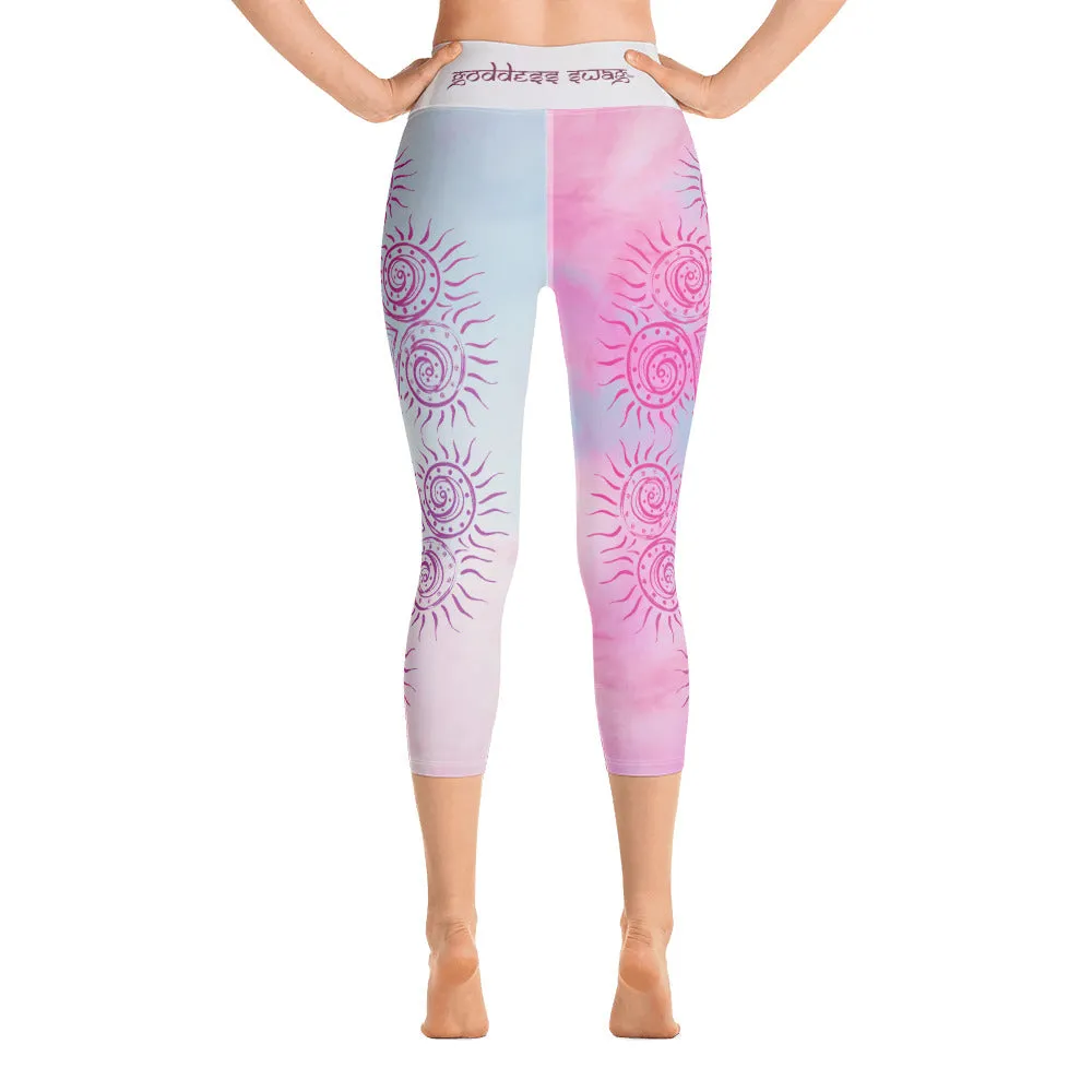 Soul Star Chakra Mandala Capri Leggings by Goddess Swag