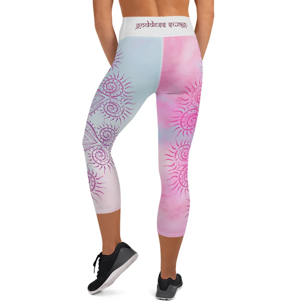 Soul Star Chakra Mandala Capri Leggings by Goddess Swag