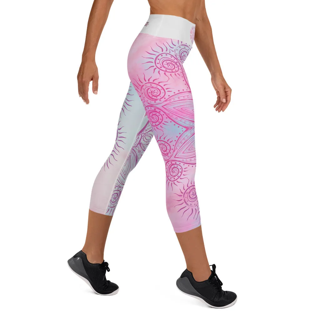 Soul Star Chakra Mandala Capri Leggings by Goddess Swag