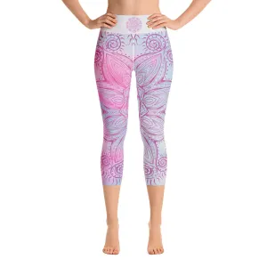 Soul Star Chakra Mandala Capri Leggings by Goddess Swag