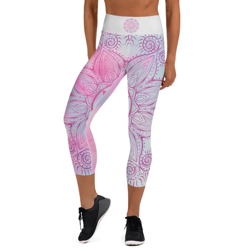 Soul Star Chakra Mandala Capri Leggings by Goddess Swag