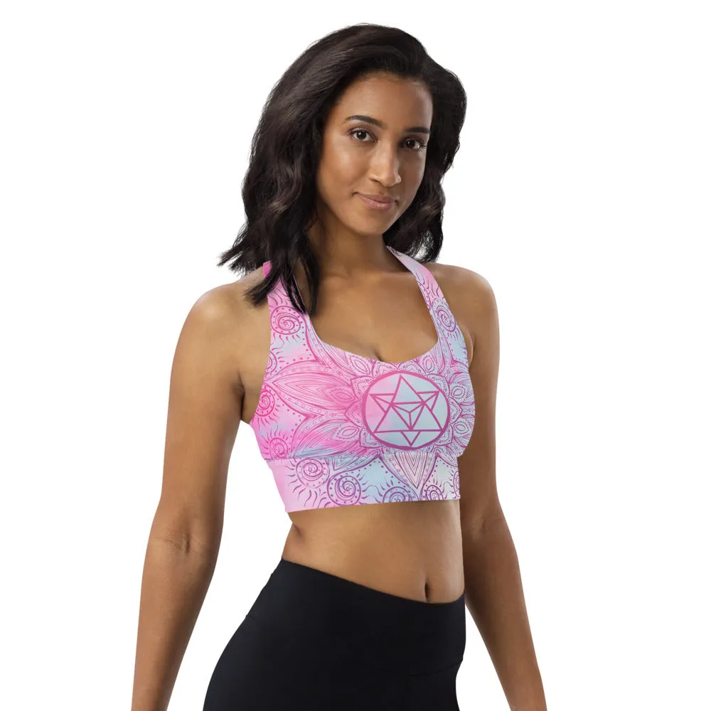 Soul Star Chakra Mandala Longline Sports Bra by Goddess Swag