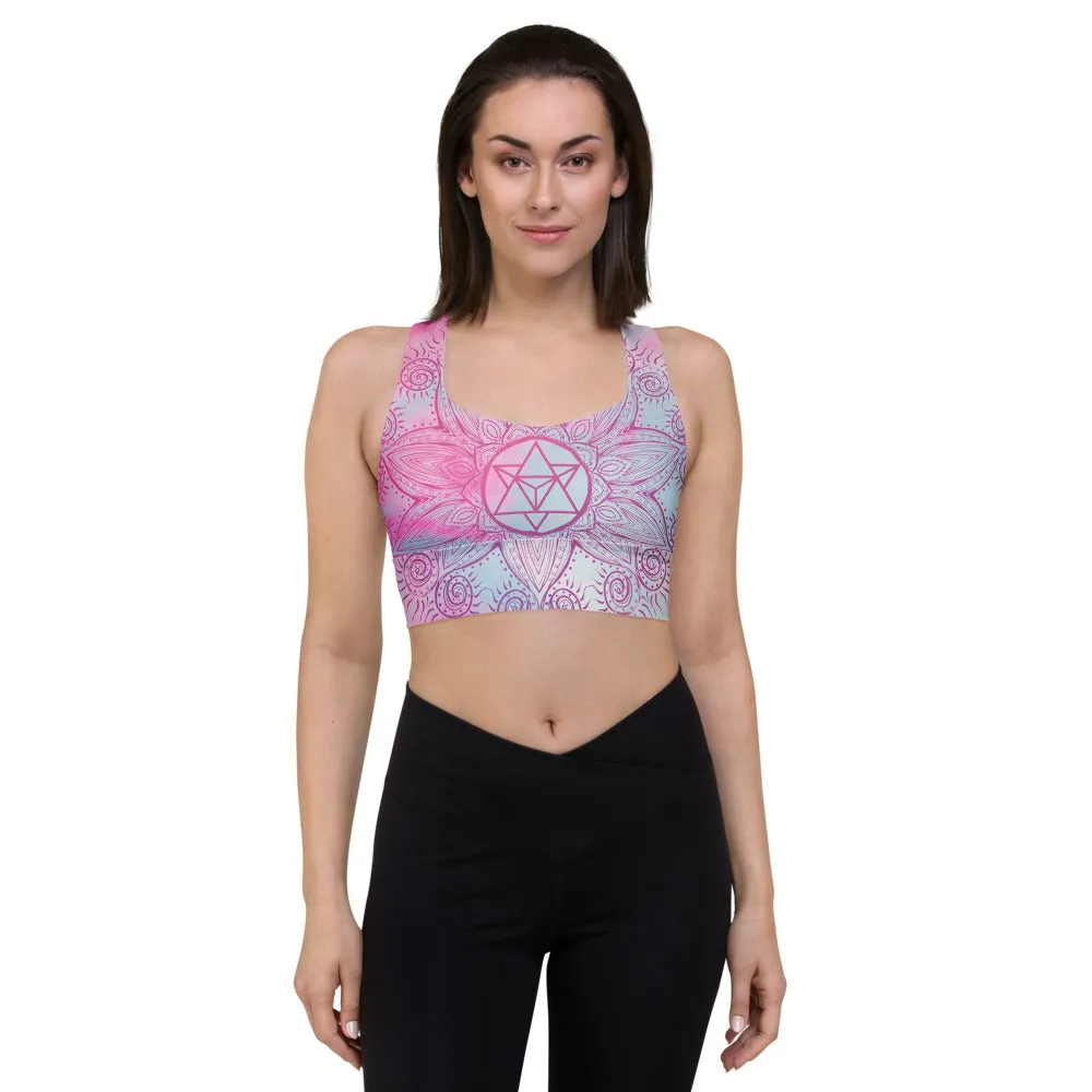 Soul Star Chakra Mandala Longline Sports Bra by Goddess Swag