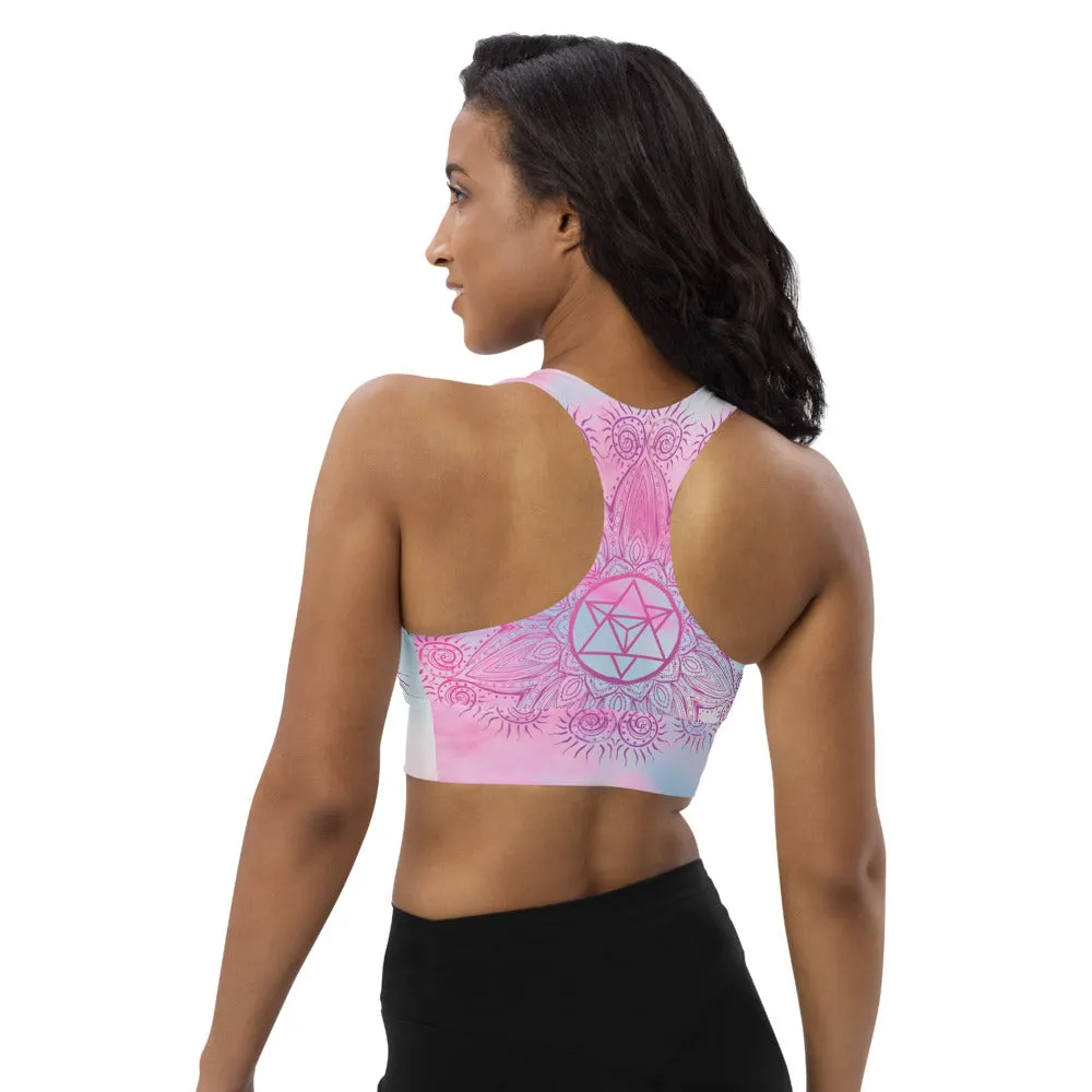 Soul Star Chakra Mandala Longline Sports Bra by Goddess Swag