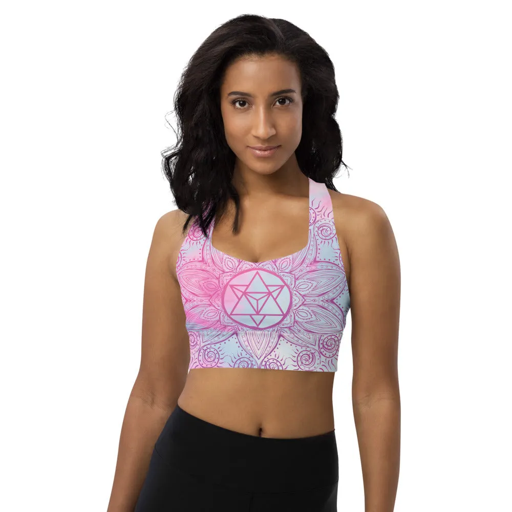 Soul Star Chakra Mandala Longline Sports Bra by Goddess Swag
