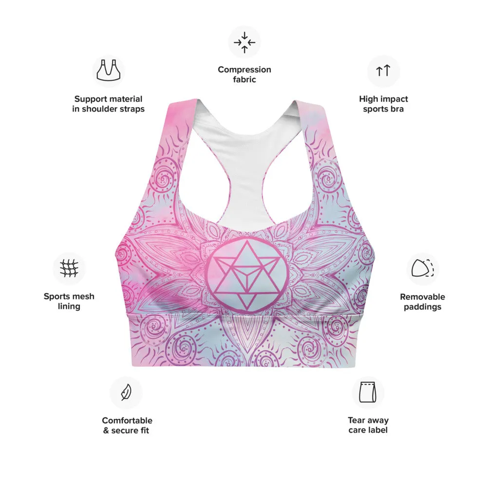 Soul Star Chakra Mandala Longline Sports Bra by Goddess Swag