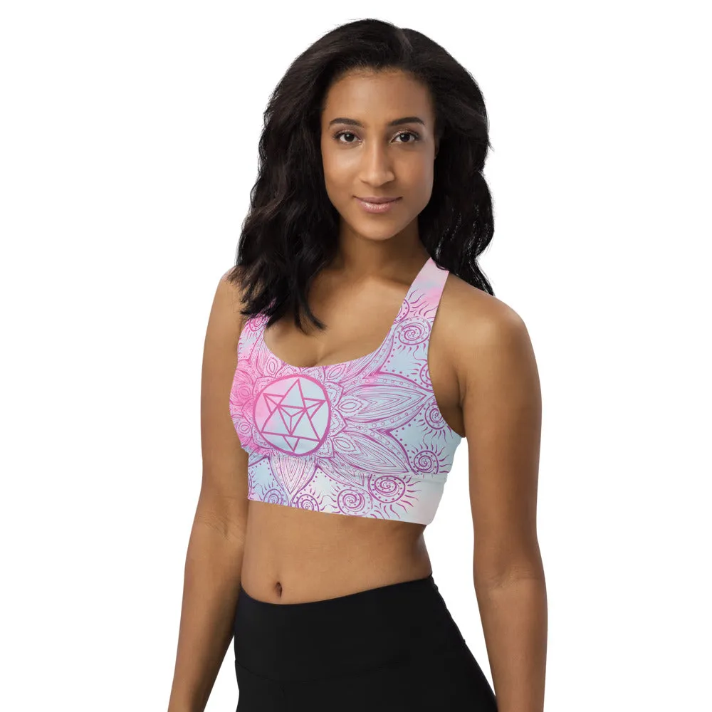 Soul Star Chakra Mandala Longline Sports Bra by Goddess Swag