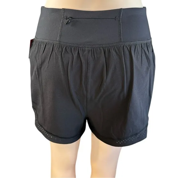 SPANX GET MOVING SHORTS Women's Black Athletic Built In Compression Medium‎