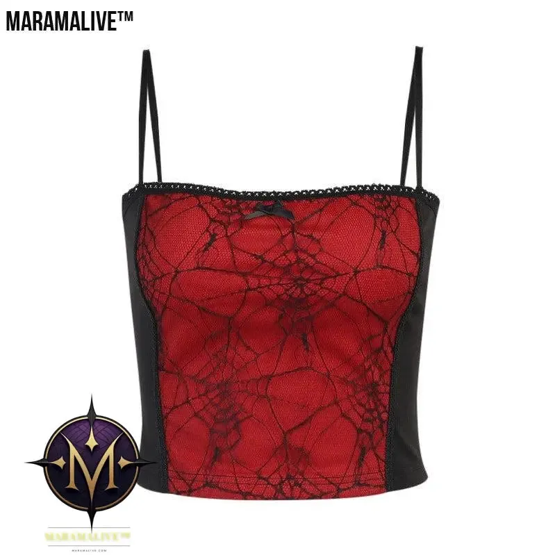 Spider webTank Tops  Kawaii Tank Tops Gothic Tank Tops Punk Tank Tops Dark Tops Street Tank Tops aesthetic Tank Tops y2k  Tops