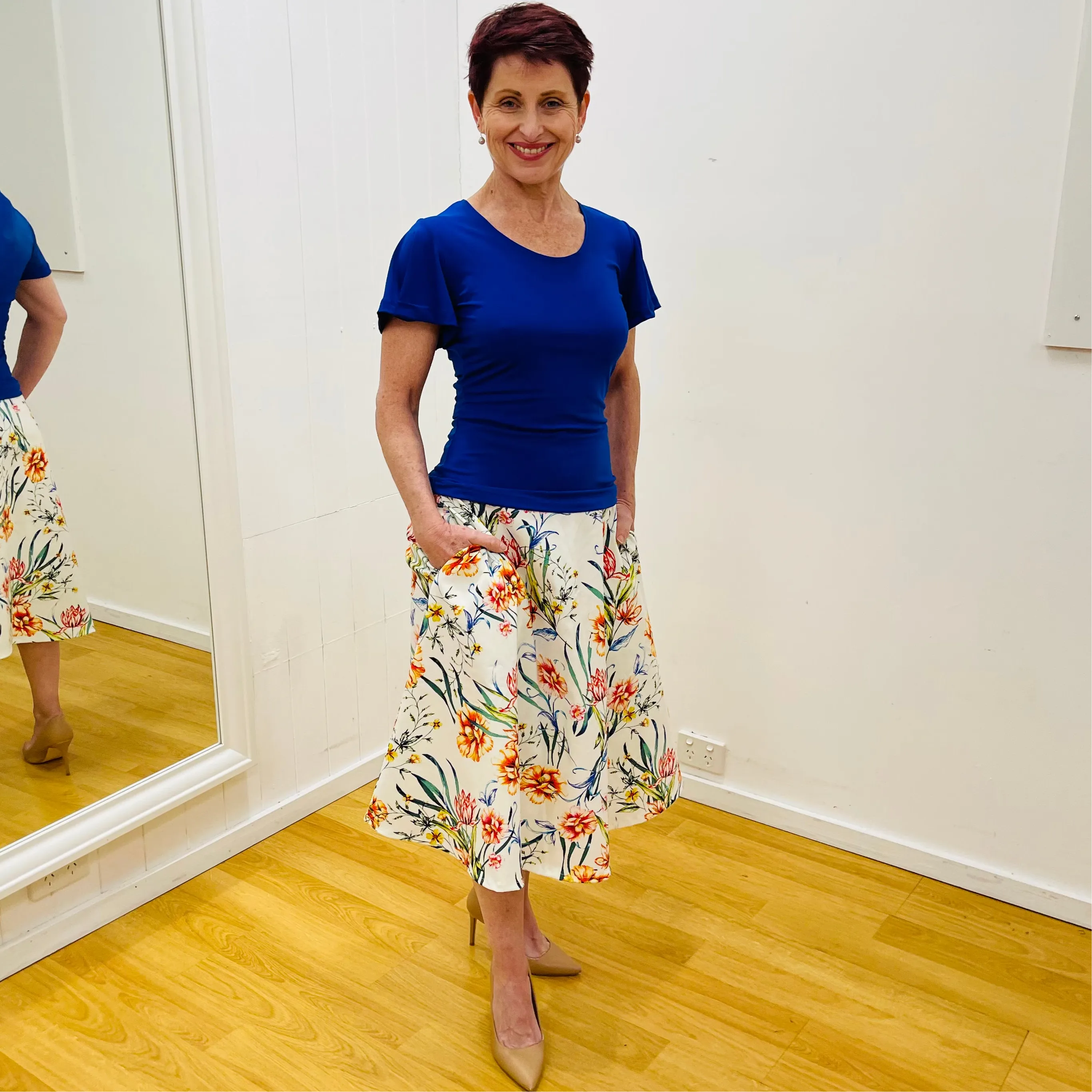 Spring Floral Classic Aline Skirt