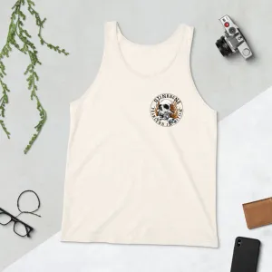 StinkBone Flaming Skull Unisex Tank Top Black Lettering