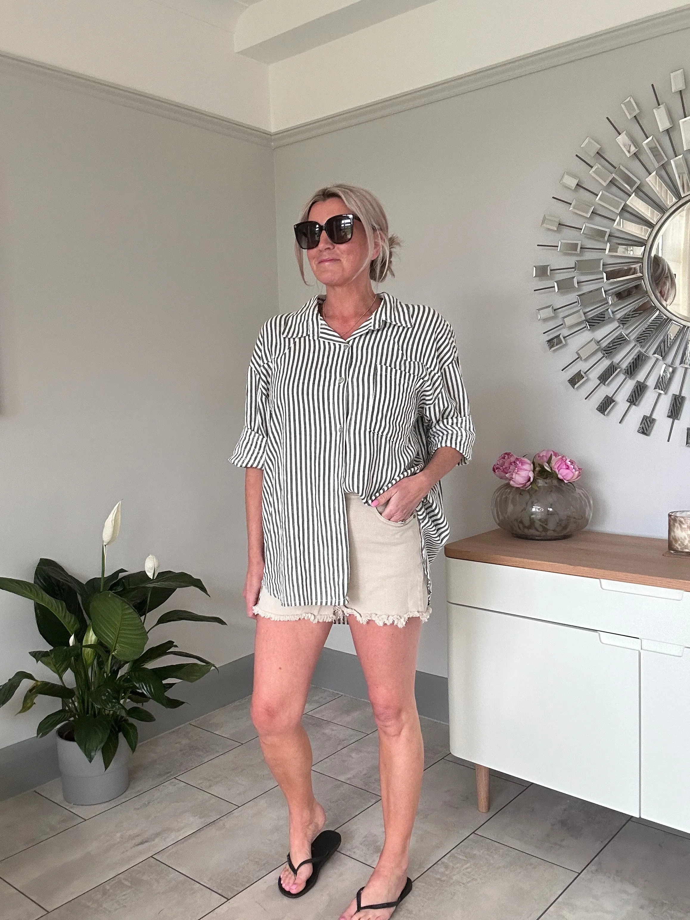 Stone Cut Off Denim Shorts