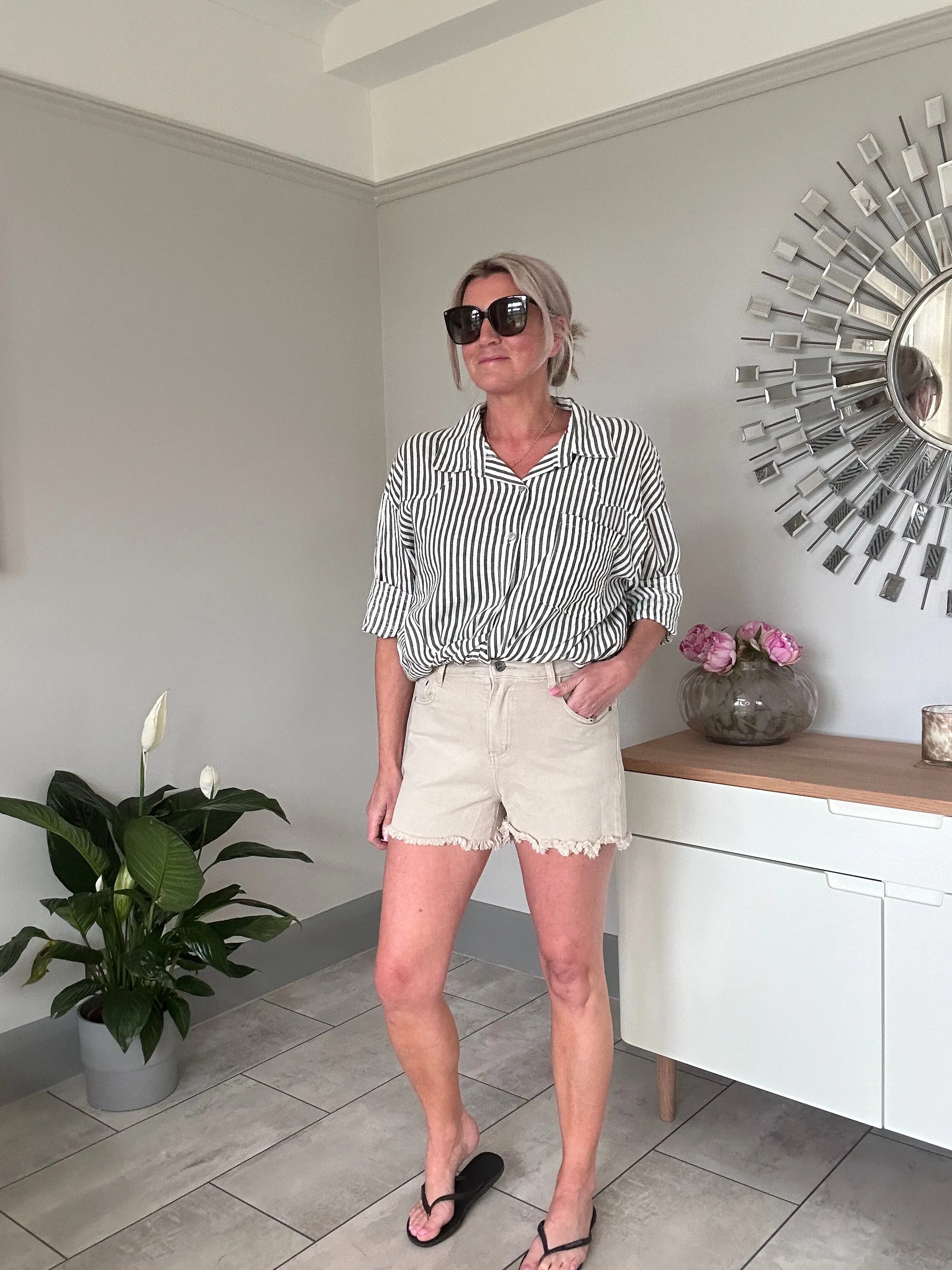 Stone Cut Off Denim Shorts