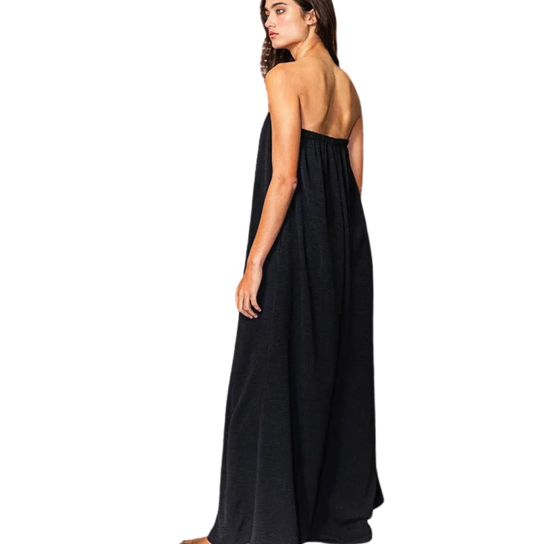 Strapless Flowy Jumpsuit - Black