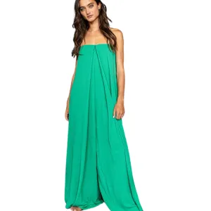 Strapless Flowy Jumpsuit - Green