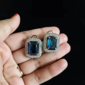 Sudha Ch Cubic Zirconia Classic Tops With Black Plating Lt Blue