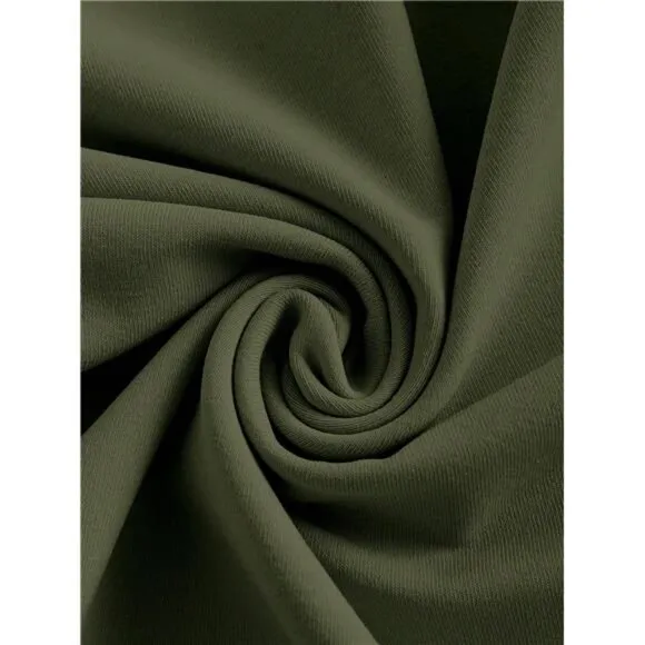 Summer Casual Military Green Ruched Camisole Top &amp; Tight Split Skirt Set