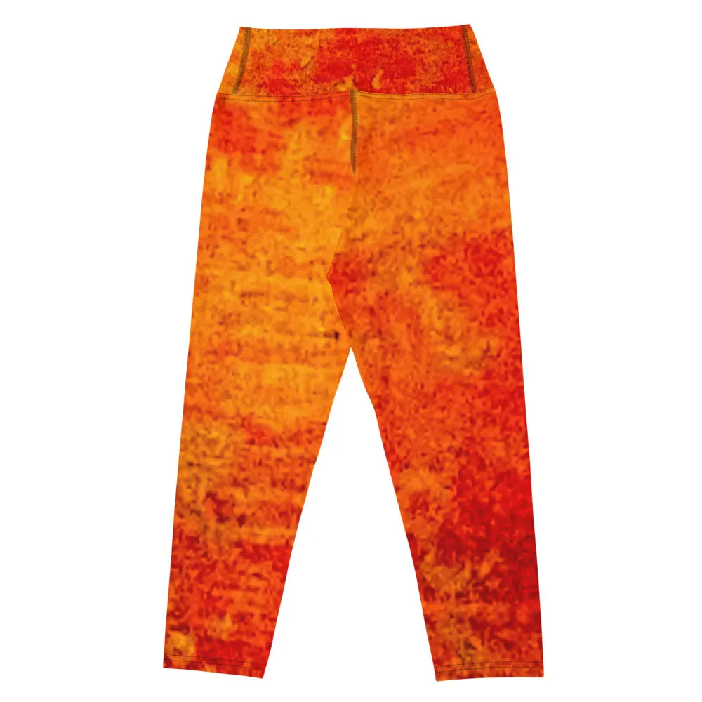 Summer Fire Yoga Capri Leggings