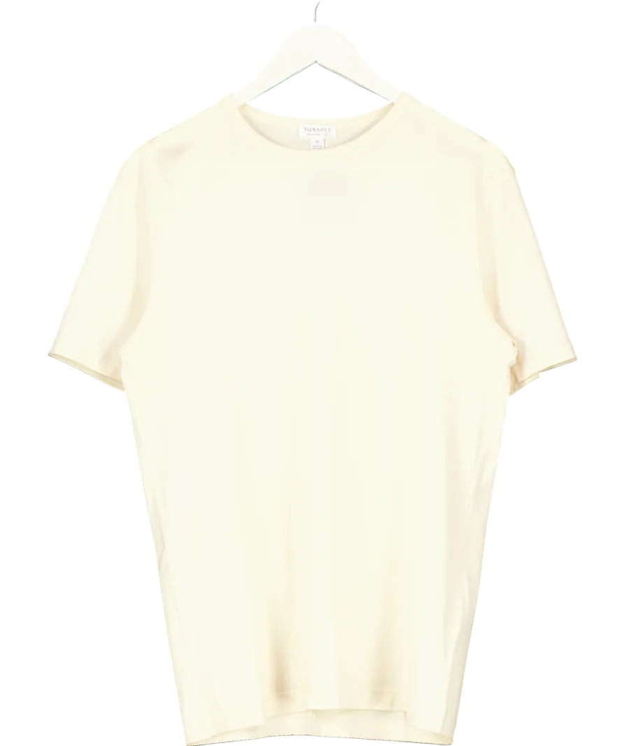 Sunspel Cream Classic T-shirt UK M