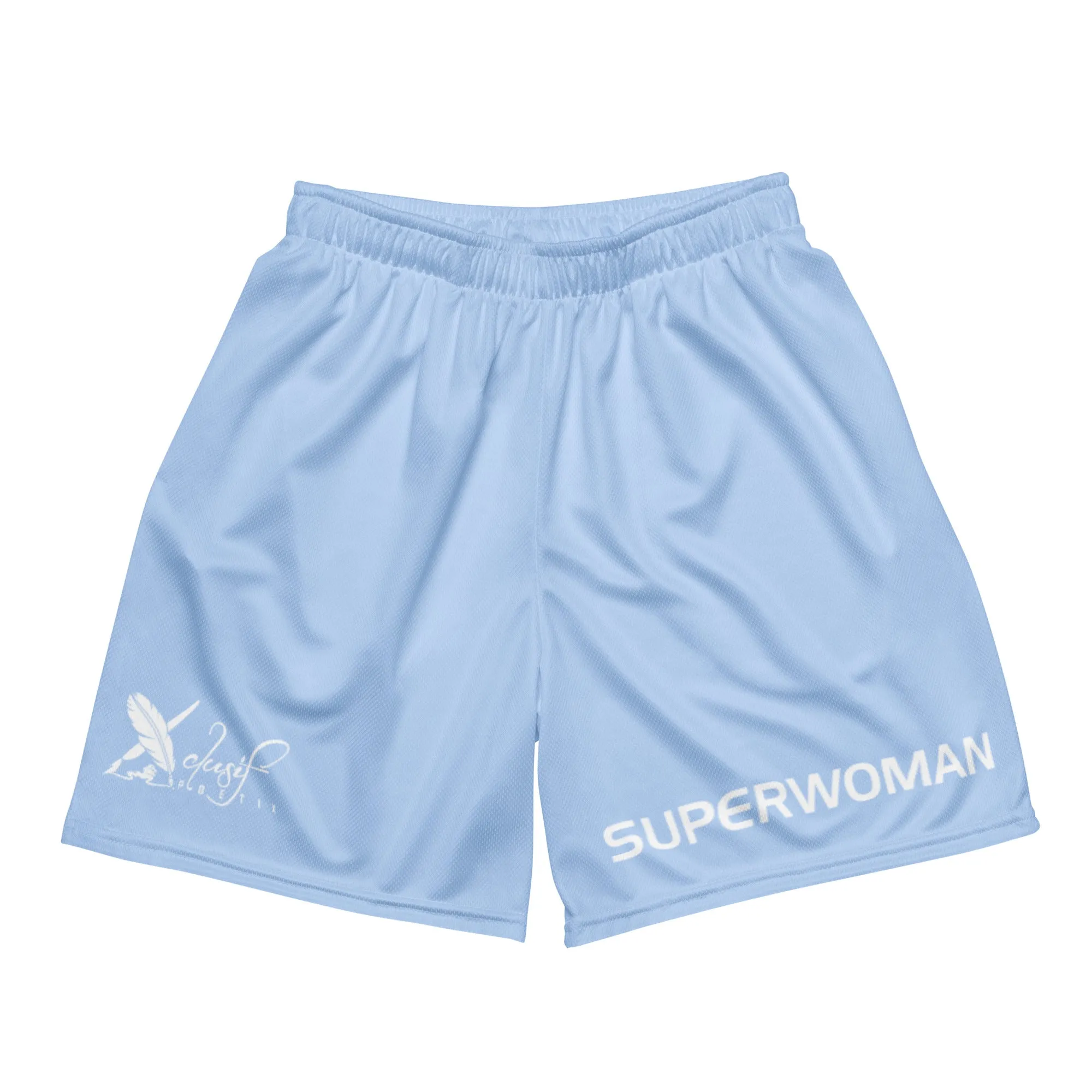 SUPERWOMAN BY XCLUSIF POETIX LIGHT BLUE & WHITE Unisex mesh shorts