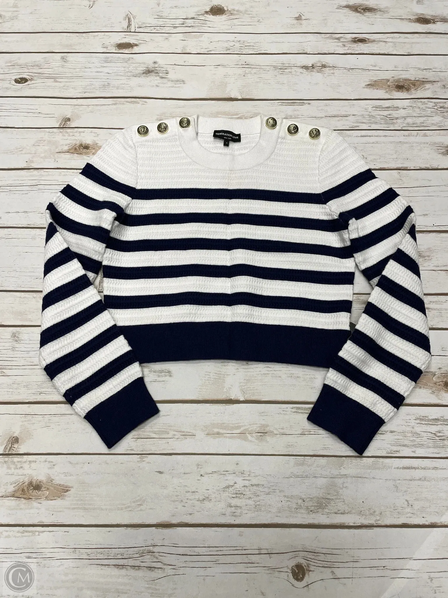 Sweater By Cme In Blue & White, Size: S