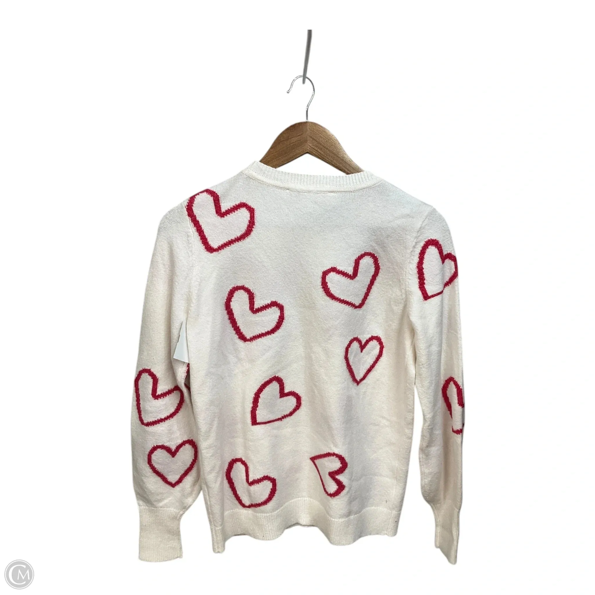 Sweater By Loft In Cream & Red, Size: Xs