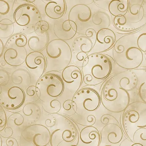 Swirling Splendor 108" Backing by Benartex - Tan by the yard 3468