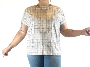 The Art of Textiles x Uniqlo white tee shirt with black line print size XL (best fits 16)