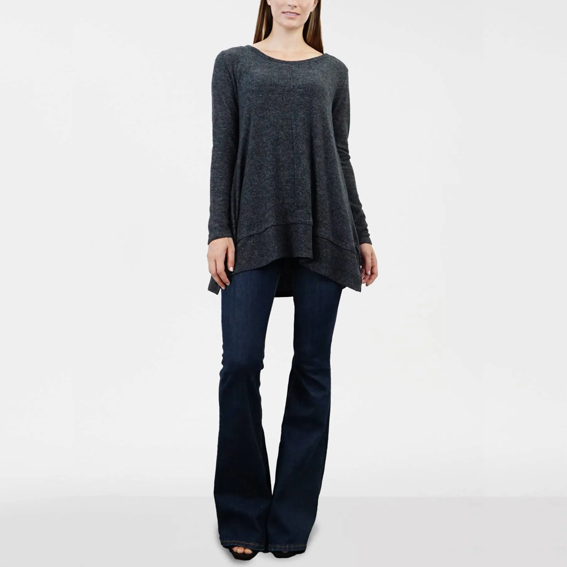 The Cozy, long sleeve tunic with button back