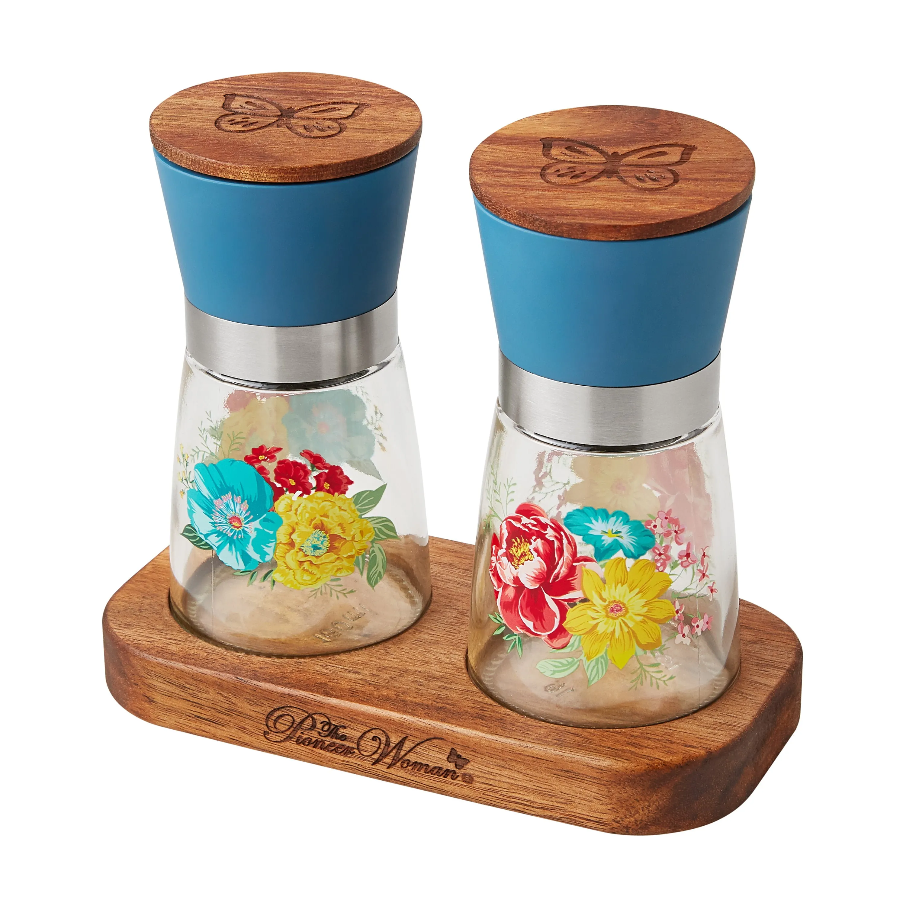 The Pioneer Woman Sweet Romance 3-Piece Salt & Pepper Grinder Set *FREE SHIPPING