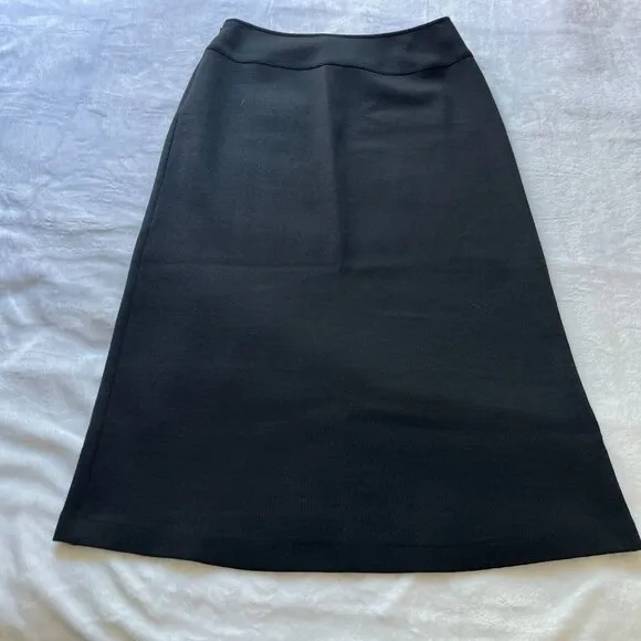 The Territory Ahead Womens Size 10P Black Solid 100% Wool Straight Midi Skirt