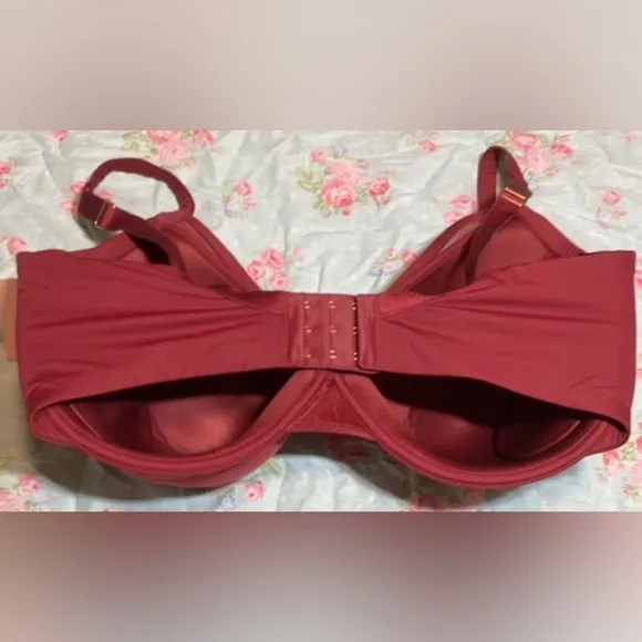 ThirdLove 24/7 Classic Uplift Plunge Bra Deep V Cut Burgundy color Size 3D 38F