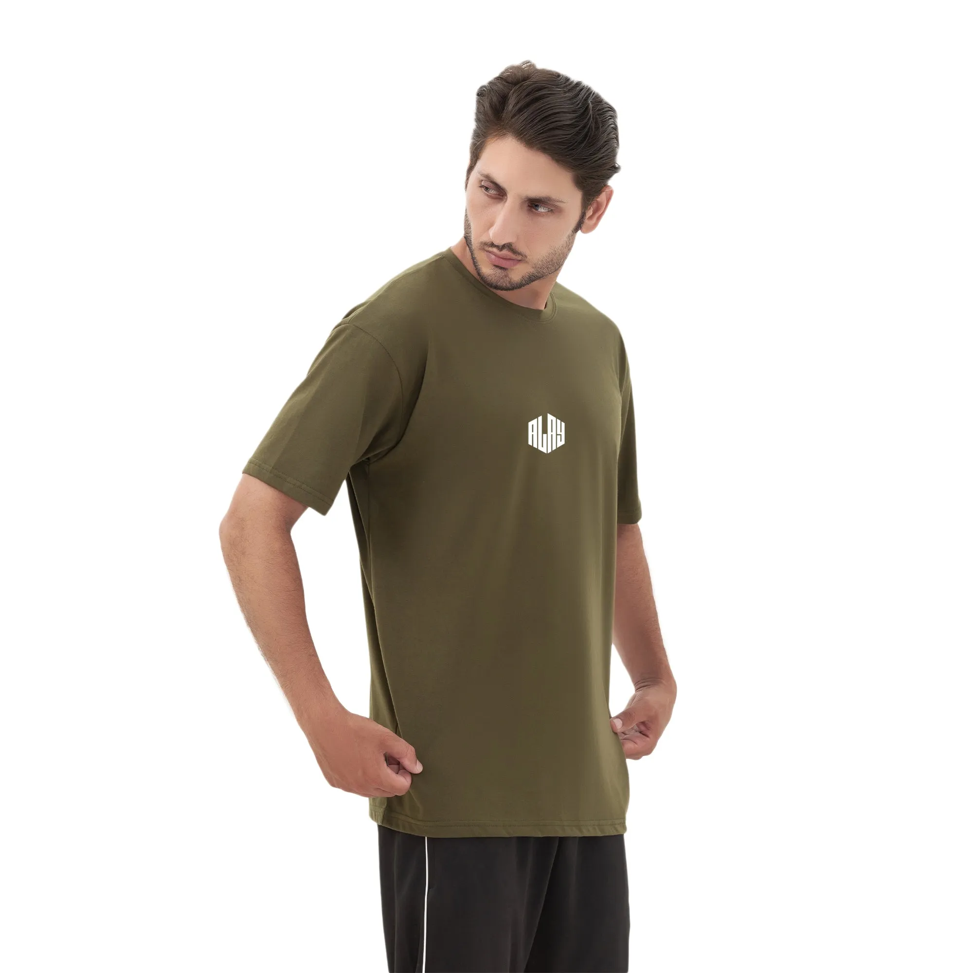 Thunder Oversize Badge Tee - Olive