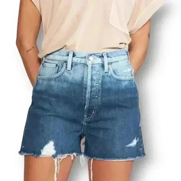 Ética Fern High Rise Cut-Off Distressed Festival Denim Shorts - Size 27 NWOT