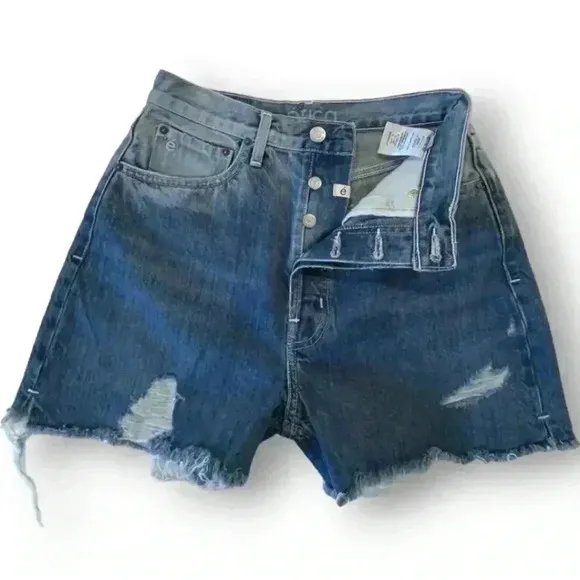 Ética Fern High Rise Cut-Off Distressed Festival Denim Shorts - Size 27 NWOT