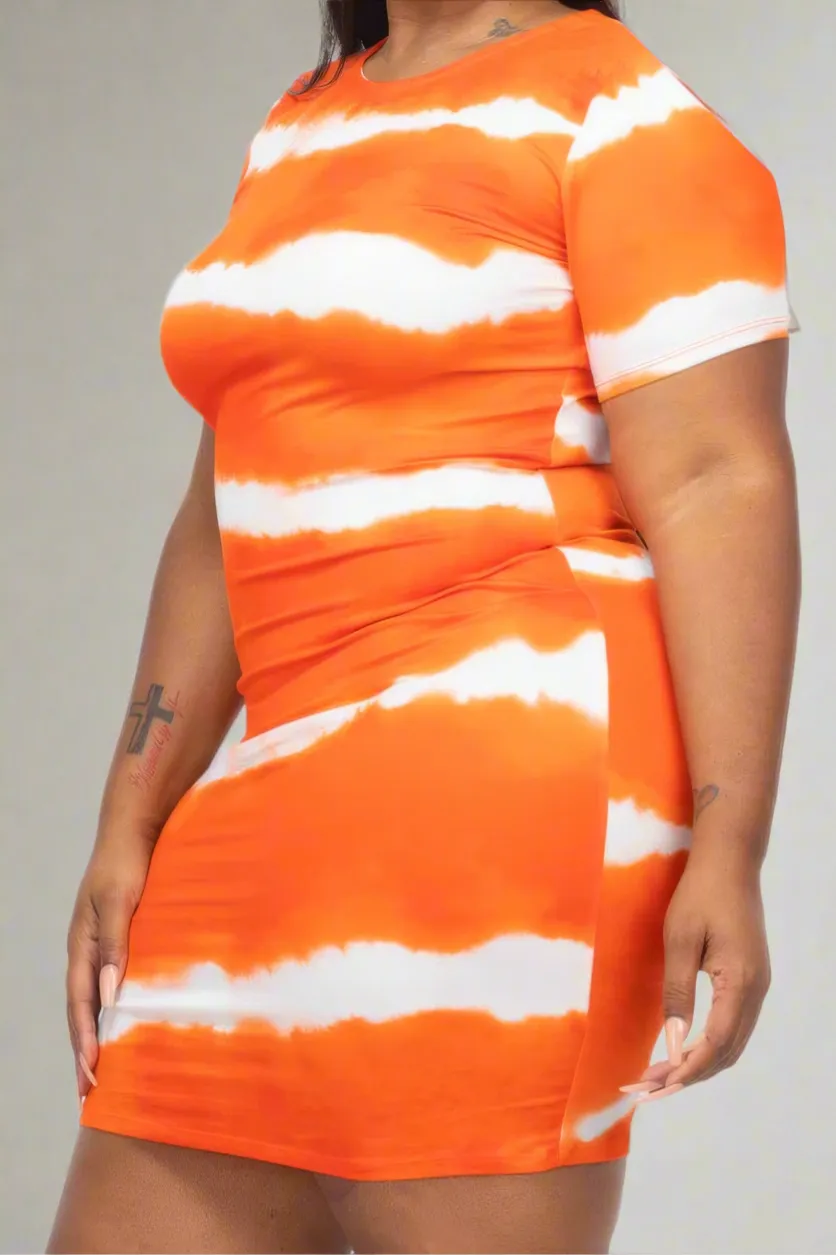 Tie-dye Print Bodycon Dress