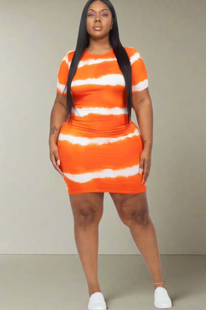 Tie-dye Print Bodycon Dress