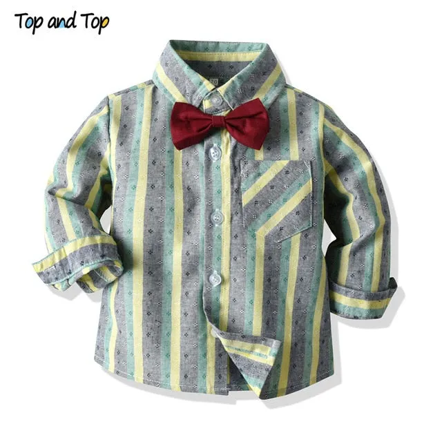 Top and Top Toddler Baby Boys Gentleman Clothes Sets Long Sleeve Romper Suspenders Pants 2Pcs Wedding Party Casual Outfits