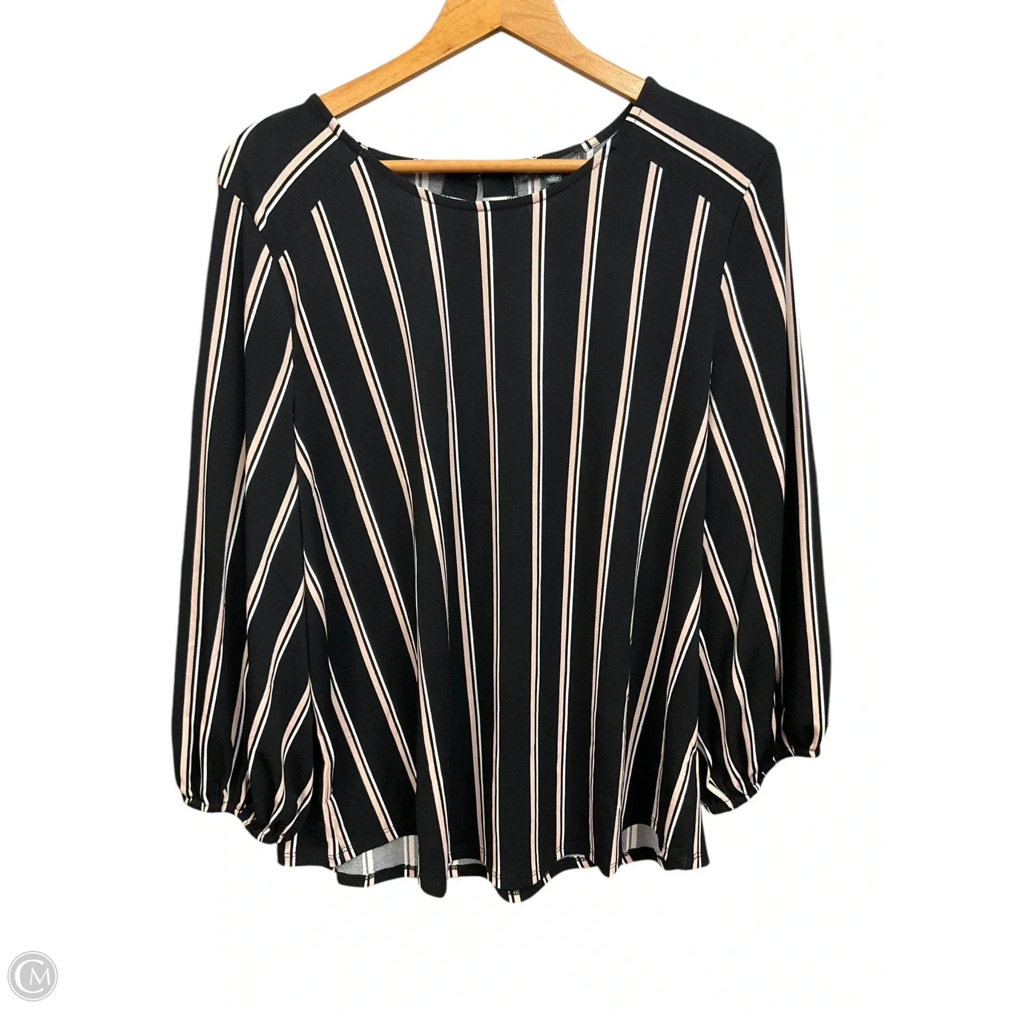 Top Long Sleeve By Adrianna Papell In Striped Pattern, Size: Xl