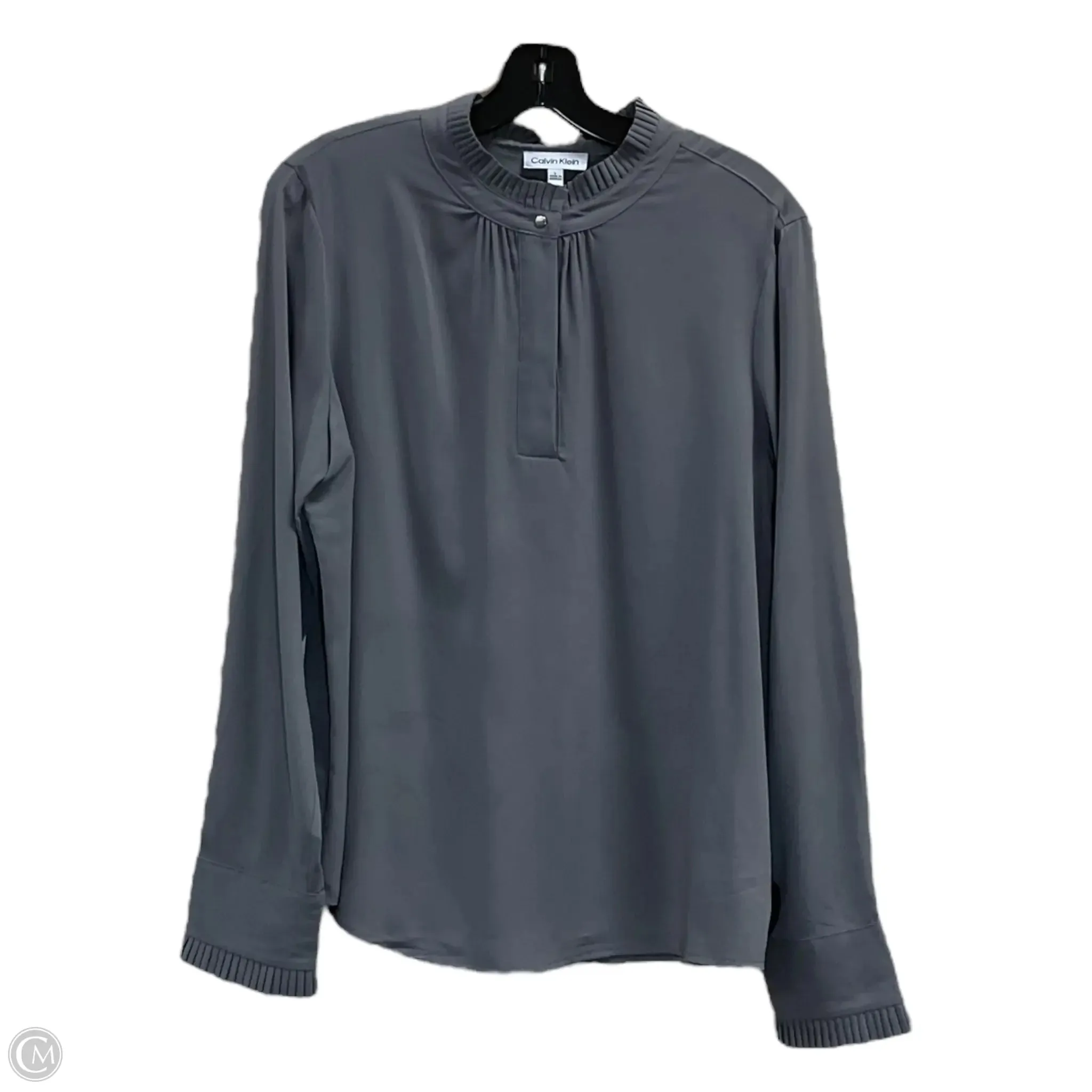 Top Long Sleeve By Calvin Klein In Beige, Size: L