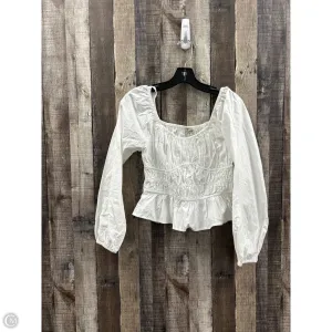 Top Long Sleeve By Cme In White, Size: M