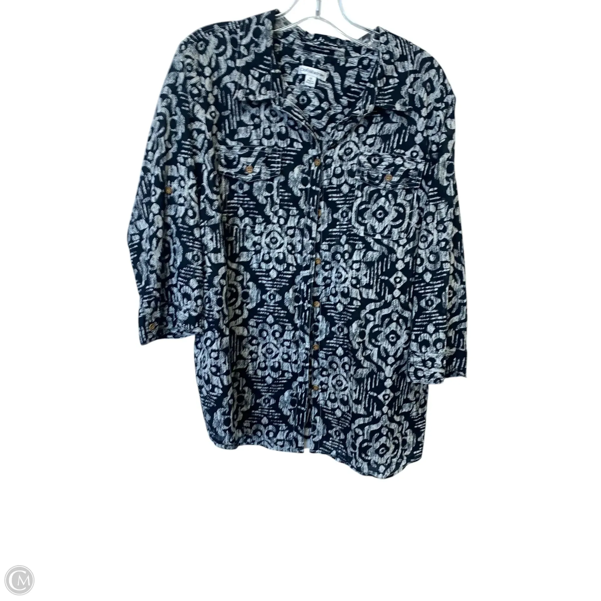 Top Long Sleeve By Croft And Barrow In Black, Size: 1x