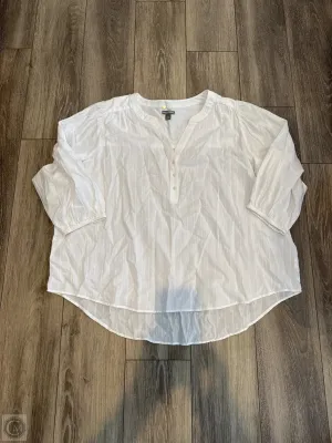 Top Long Sleeve By Falls Creek In White, Size: 3x