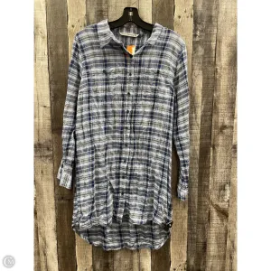 Top Long Sleeve By Hippie Laundry In Plaid Pattern, Size: L