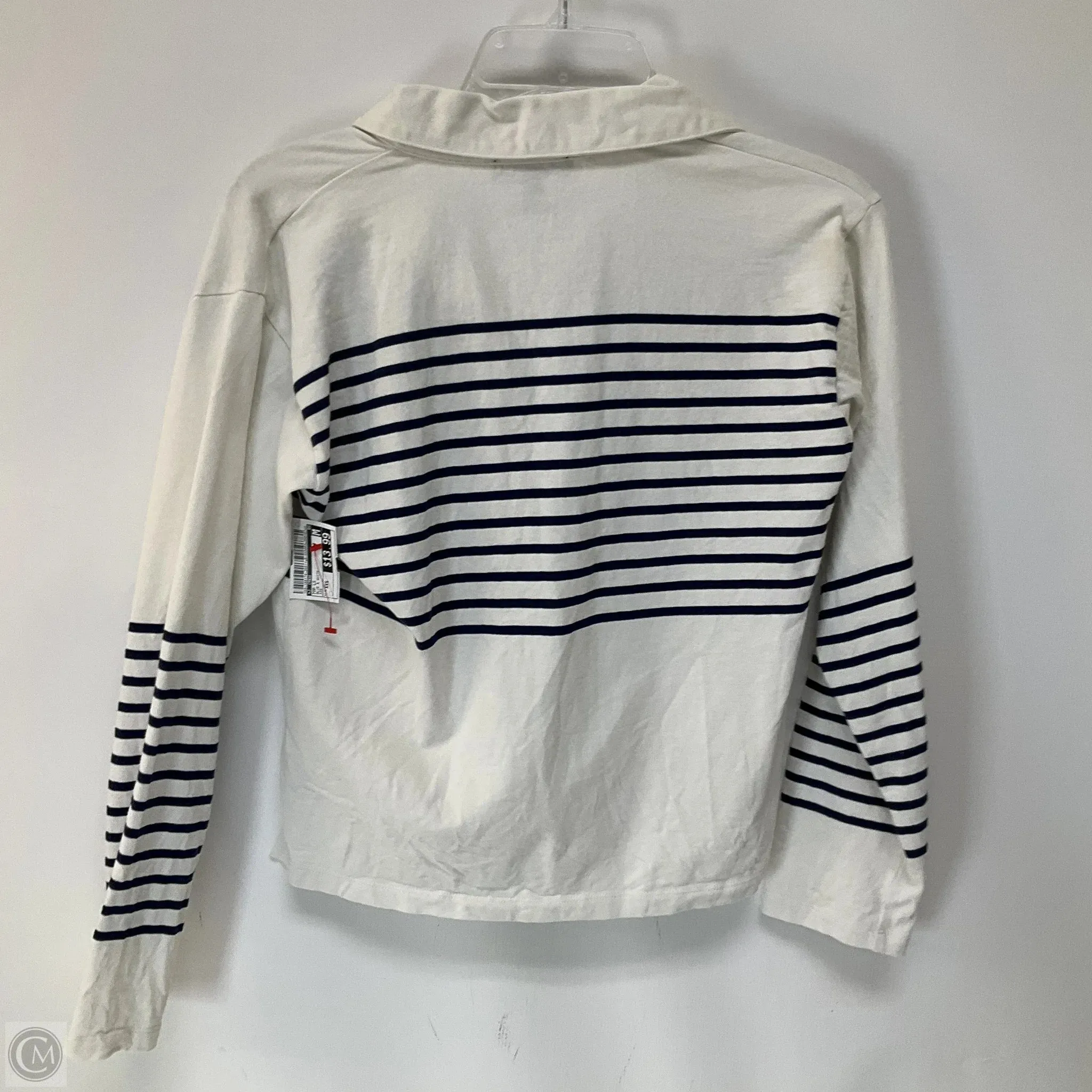 Top Long Sleeve By J. Crew In Blue & White, Size: Xxs
