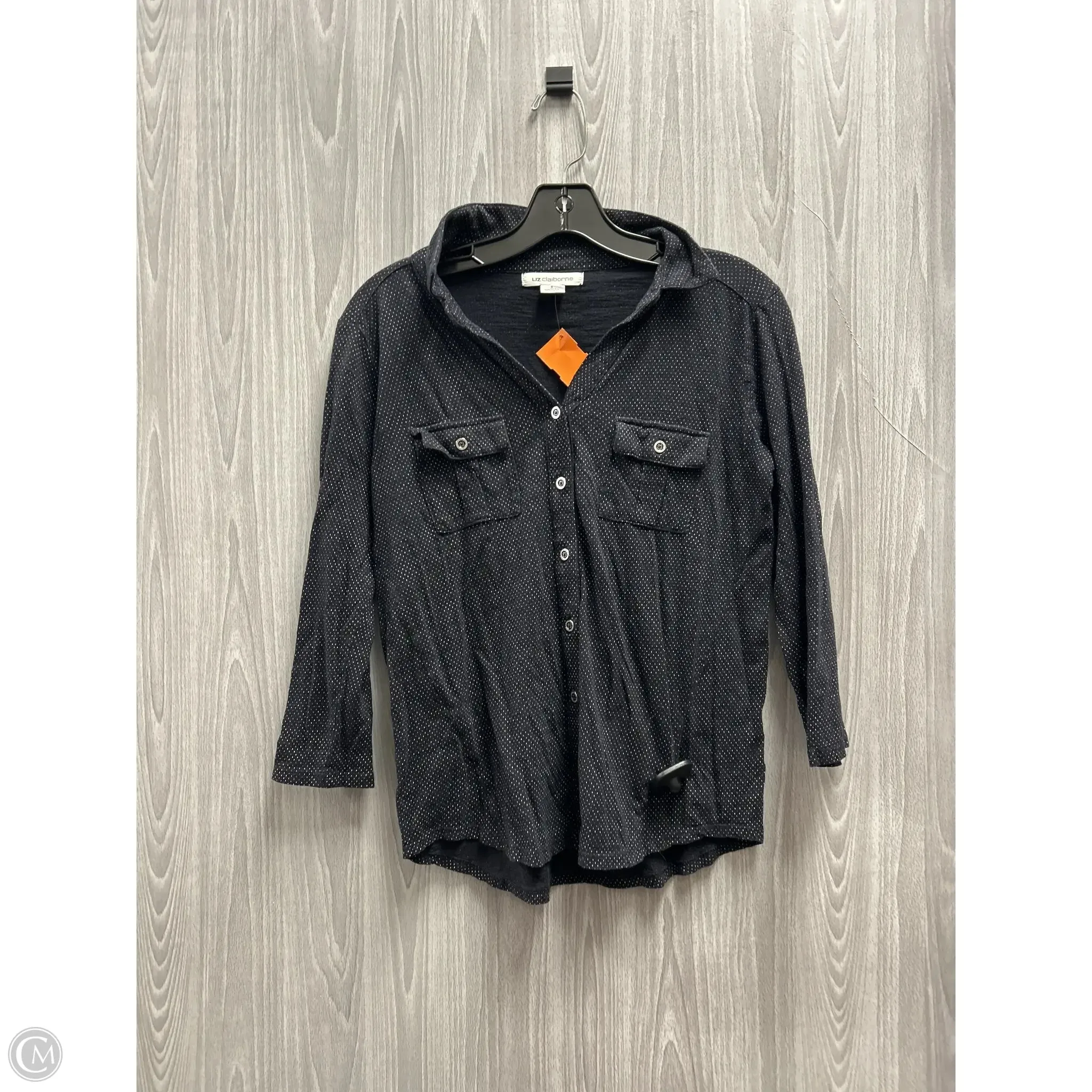 Top Long Sleeve By Liz Claiborne In Navy, Size: S