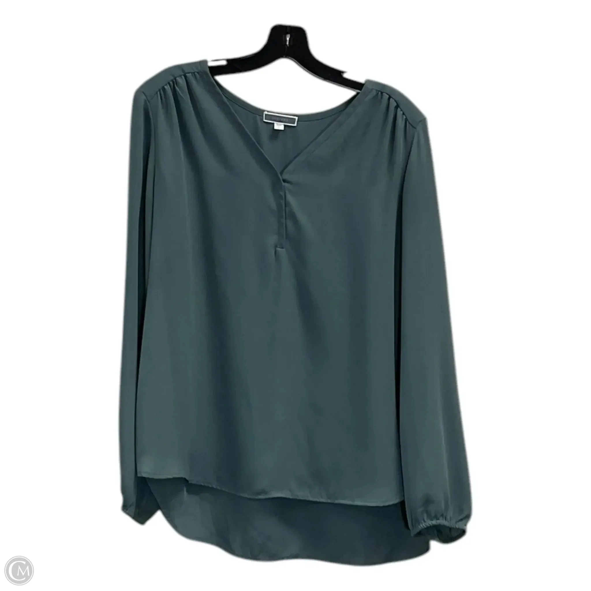Top Long Sleeve By Pleione In Green, Size: L